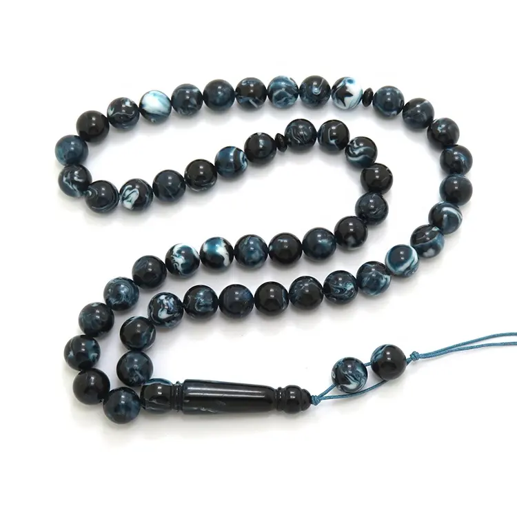 Hot sale 10mm 51 beads Prayer beads Tesbih Blue Resin Misbaha muslim Man's Accessories Arab jewelry Eid gift Islamic rosary bead