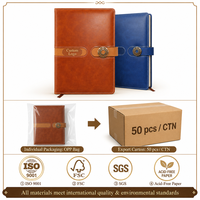 Carnet/Agenda A5 en Cuir Végétalien PU Vieilli avec Couverture Rigide, 100 Feuilles, Sangle et Médaillon Bronze, Logo Personnalisé, Vente en Gros OEM