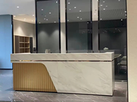 Bureau de travail extensible en plastique PETG, design moderne, imprimé en 3D sur mesure, bureau de réception de luxe, contemporain, pour hôtel, centre commercial