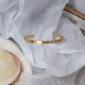 Brazalete de apertura de oro y acero inoxidable, Logo personalizado en forma de C, brazalete cepillado, 2020 - Product Image 5