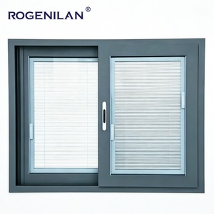 <span class=keywords><strong>Ventana</strong></span> Corredera de Aluminio con Rotura de Puente Térmico de Tres Vías, Vidrio Templado y Persianas, Proveedor Chino Rogenilan - Product Image 1