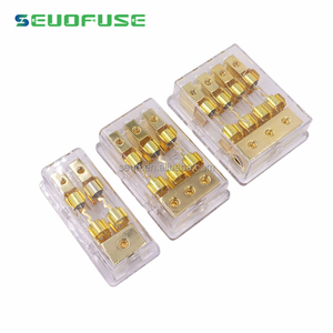 Venta caliente 4 vías 4 P 4 posiciones 3x4GA IN 4x8GA OUT Caja de distribución de plástico Car Audio AGU Fusible Accesorios Portafusibles - Product Image 4