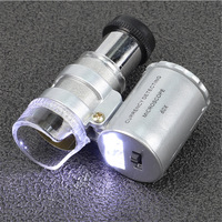 Loupe HD à fort grossissement 60X avec LED, pour évaluation de bijoux et détection de devises, mini-microscope portable, modèle HJ-60