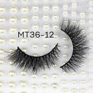 Mt36 Mink lông mi 3D wispy Fluffy Mink lông mi 15mm ấn tượng dài lông mi Lông mi giả