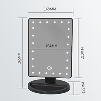 Miroir de maquillage intelligent pour femmes, écran tactile, miroir lumineux LED multifonction, outil de maquillage personnel pour la beauté du visage.