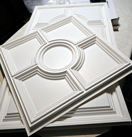 3D Blanc Pvc Durable Plafond 24X24 Artistique Plafond Carreau de Plafond Décoration Intérieure Faux Plafond Relief Drop Tuile de Plafond pour Résistant