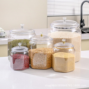 <b>Storage</b> <b>Jar</b> Cylinder L Plastic Lid Dustproof Moistureproof <b>For</b> Grains Tea Flower Tea <b>Kitchen</b> Use - Product Image 4