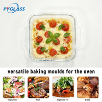 Pyglass Glass Baking Dish Rectangular Glass Baking Pan Loyang Kaca Persegi Panjang untuk Lasagna, Sisa Makanan, Memasak, Dapur, Dapat Digunakan dari Kulkas ke Oven.