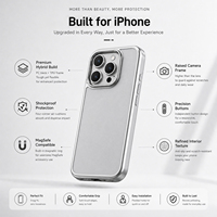 Coque de téléphone portable 2-en-1 en TPU+PC avec motif animal, cadre électroplaqué, antichoc, anti-rayures, fine, pour 18/17e/16