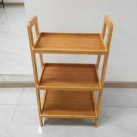 Estante de escalera de bambú de 3 niveles de alta calidad Estante de almacenamiento de tipo vertical multifuncional con unidad de almacenamiento para organización del hogar