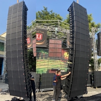 Sistema de Sonido Profesional TI Pro AUDIO Max 212 Line Array, Altavoz de Línea de Tres Vías con Doble Woofer de 12 Pulgadas para Conciertos, Altavoz de Línea Portátil