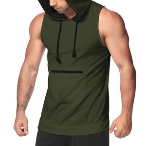 Latest Style Fully Customization Men Wear <b>Hoodies</b> For Sale <b>Workout</b> Sleeveless Hoodie Lightweight and Breathable Gym Hoodie - Product Image 3