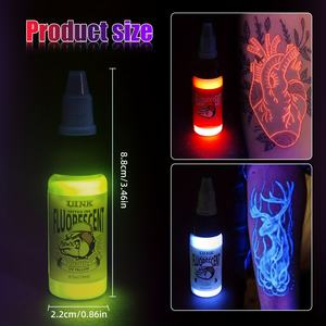 Pigmento de tatuaje de tinta fluorescente personalizable de 15ML, seguro y no tóxico, brillando en la <span class=keywords><strong>oscuridad</strong></span>, el centro de la multitud, regalo de vacaciones - Product Image 5
