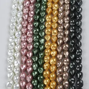 Vente en gros 12*15mm multicolore forme baroque nacre coquillage perles brin