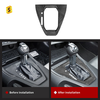 ShaSha accessoires d'intérieur de voiture cadre de manette de vitesse accessoires en Fiber de carbone pour Ford Mustang 2024