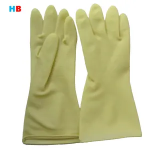 Hoge Kwaliteit 90G Crème Ongevoerd Huishouden Latex Handschoenen Waterdicht Reiniging Rubber Keuken Handschoenen