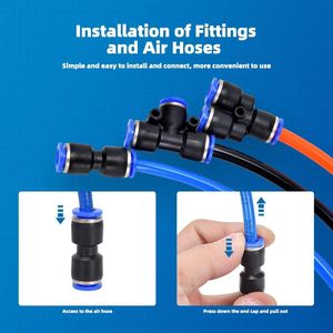 Pneumatic <b>Quick</b> Connect Fittings Kit 1/4 Inch Push To Connect 40 Pcs Plastic Air Hose <b>Connector</b> Set For Industrial Use - Product Image 3