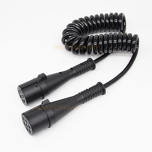 7way N Type Plug Coil Spiral Cable <span class=keywords><strong>Remorque</strong></span> 7pin Câble <span class=keywords><strong>de</strong></span> <span class=keywords><strong>feu</strong></span> stop avec fiches moulées - Product Image 1