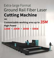 Machine de découpe laser à fibre automatique de type portique Genshine 12KW, zone de travail ultra-large 12-35m, refroidie par eau, pour plaques métalliques AI/PLT