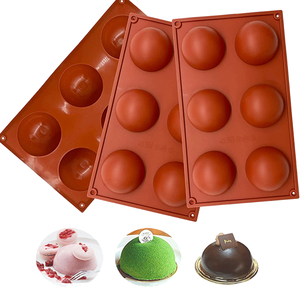 <span class=keywords><strong>Moule</strong></span> à gâteau en silicone, rectangulaire écologique 6 cavités, sphère demi-cercle, 6 trous, grande hémisphère, cuisson en forme de dôme, pour chocolat - Product Image 2