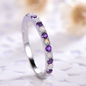 Luxury S925 <b>Silver</b> 4*6mm Oval Cut Amethyst Birthstone <b>Bangle</b> Gold Plated Natural Gemstone Jewelry <b>for</b> <b>Women</b> Trendy Party Gift - Product Image 3