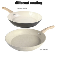 Set Wajan Goreng Keramik 4 Buah Anti Lengket Sehat Ramah Lingkungan Dapat Disesuaikan Pabrik, Peralatan Masak Induksi Aluminium Klasik, Aman untuk Oven