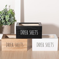 Boîte de rangement de détergent à lessive en bois rustique pour l'organisation des dosettes et des boules de séchage