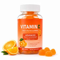 Gummies de pectine de fruits à la vitamine C 250 mg Acide ascorbique Soutien immunitaire Antioxydant Complément alimentaire Marque privée OEM