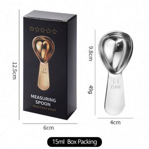 1T 2T Baking Measuring Tools Short Handle <b>18</b>/8 Stainless Steel Tablespoon Measuring Spoon 5ml 15ml 30ml Coffee Measuring Spoons - Product Image 4