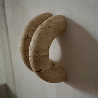 Poignées d'armoires STONEKOCC 100% en marbre noir Portoro, poignées de luxe en pierre veinée or pour cuisine, salle de bain, hôtel