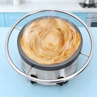 Machine à crêpes commerciale portable, design rotatif manuel, idéale pour les stands de nourriture mobiles, pour servir des crêpes et des pancakes frais