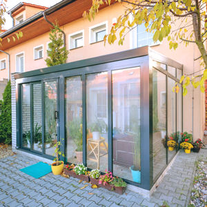 Pergola de jardin d'hiver à cadre en aluminium bon marché, 2 à 20% de réduction, véranda extérieure en verre trempé pour balcon - Product Image 1