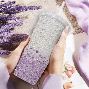 Vasos Brillantes al por Mayor de 16 oz, Botellas de Agua con Pedrería, Vasos de Plástico Reutilizables con Diamantes <span class=keywords><strong>para</strong></span> Mujeres, Niñas, Cumpleaños, Graduación, Maestras - Product Image 4