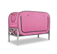 Tente de camping pliable d'extérieur entièrement fermée avec moustiquaire intégrée et rideau de lit isolant, double usage pour l'ombrage