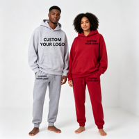 Ensemble de survêtement unisexe personnalisé avec sweat à capuche et pantalon de jogging à cordon, style décontracté pour l'automne