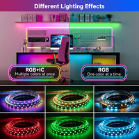 Bande lumineuse LED flexible à pixels RGBIC SPI Dream Color adressable individuellement, BTF-LIGHTING DC24V SMD5050 5m 60 pixels/m