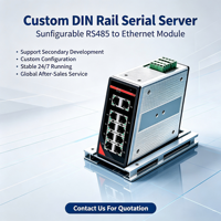Serveur de périphériques série 8 ports sur rail DIN, RS232/485 isolé galvaniquement, double Ethernet + 4DI/2DO, Modbus RTU/ASCII & TCP/UDP, pour IIoT