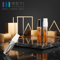 Flacon pulvérisateur de parfum miniature en verre transparent de 2 ml, 3 ml, 5 ml, flacon de voyage vide pour échantillon de parfum avec pulvérisateur à fine brume noire