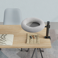 Hamac Amovible YOUME pour Chat, avec Bord en Peluche et Support Métallique, pour Bureau ou Fenêtre, Lit de Bureau Réglable pour Chat