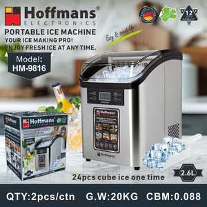 Machine à glaçons portable robuste HM-9816, 24 glaçons par cycle, <span class=keywords><strong>bac</strong></span> en cuivre nickelé, machine à glaçons carrés pour petites entreprises - Product Image 4