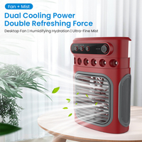 Lumière LED USB 3 en 1 brume d'eau électrique Mini refroidissement par pulvérisation climatiseur ventilateur refroidisseur humidificateur de bureau ventilateur de refroidissement