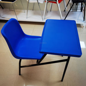 เก้าอี้นักเรียนพลาสติกทันสมัย ทนทาน พร้อมโต๊ะเขียนหนังสือแบบมีแผ่นรองเขียน ขาเหล็ก ทันสมัย เป็นมิตรกับสิ่งแวดล้อม ออกแบบตามหลักสรีรศาสตร์ เหมาะสำหรับห้องสอบ โรงเรียน และห้องออกกำลังกาย - Product Image 3