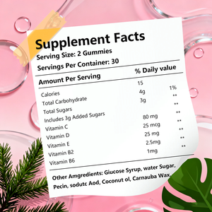 Gummies Pour Eclaircir <span class=keywords><strong>La</strong></span> Peau Luminosite Naturelle Vitamine C & Vegan Sans OGM Teste Cliniquement - Product Image 2