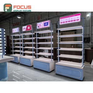 Latest Design Store Interior Mixed Material Wall Shelving Installation Service Beauty Retail Design - Product Image 2