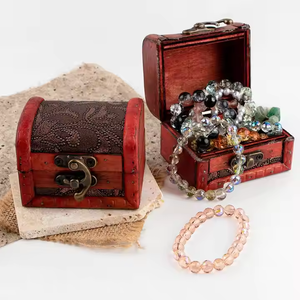 Coffret à Trésors et Boîte à Bijoux Vintage en Bois Style Aléatoire Poli Coffre <span class=keywords><strong>de</strong></span> Noël en Bois - Product Image 3
