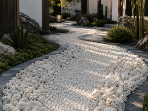 Gravier de rivière blanc brillant très demandé, de bonne qualité, pour pavage de grands terrains et jardins. - Product Image 2