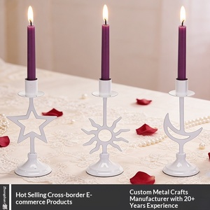 Portacandele da Tavolo Romantico <span class=keywords><strong>Sole</strong></span> Stella <span class=keywords><strong>Luna</strong></span> per Cena a Lume di Candela, Decorazione Moderna <span class=keywords><strong>e</strong></span> Semplice - Product Image 2