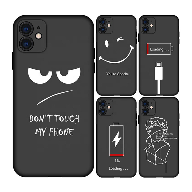Custom Soft TPU Mobile Phone Bags & Cases Light Weight Anti-wear Protection INS Stick Figure Phone Case for iPhone 13