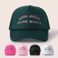 Gorra de béisbol vintage de 6 paneles con bordado personalizado de letras, gorra trucker de malla transpirable de 5 paneles, ajustable para deportes al aire libre