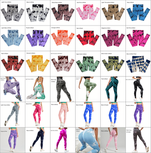 Pantalon de Yoga élastique taille haute XL pour femmes respirant Tie Dye Gym Scrunch bas Leggings de sport en gros texturé coloré - Product Image 2